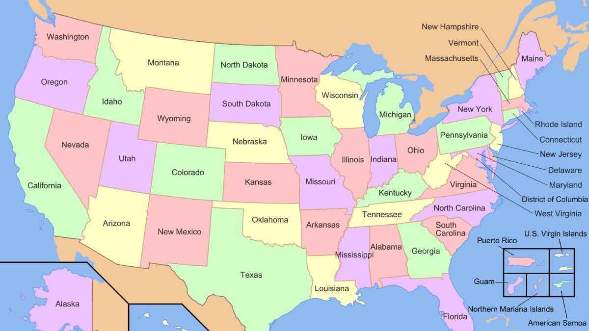List of States in USA